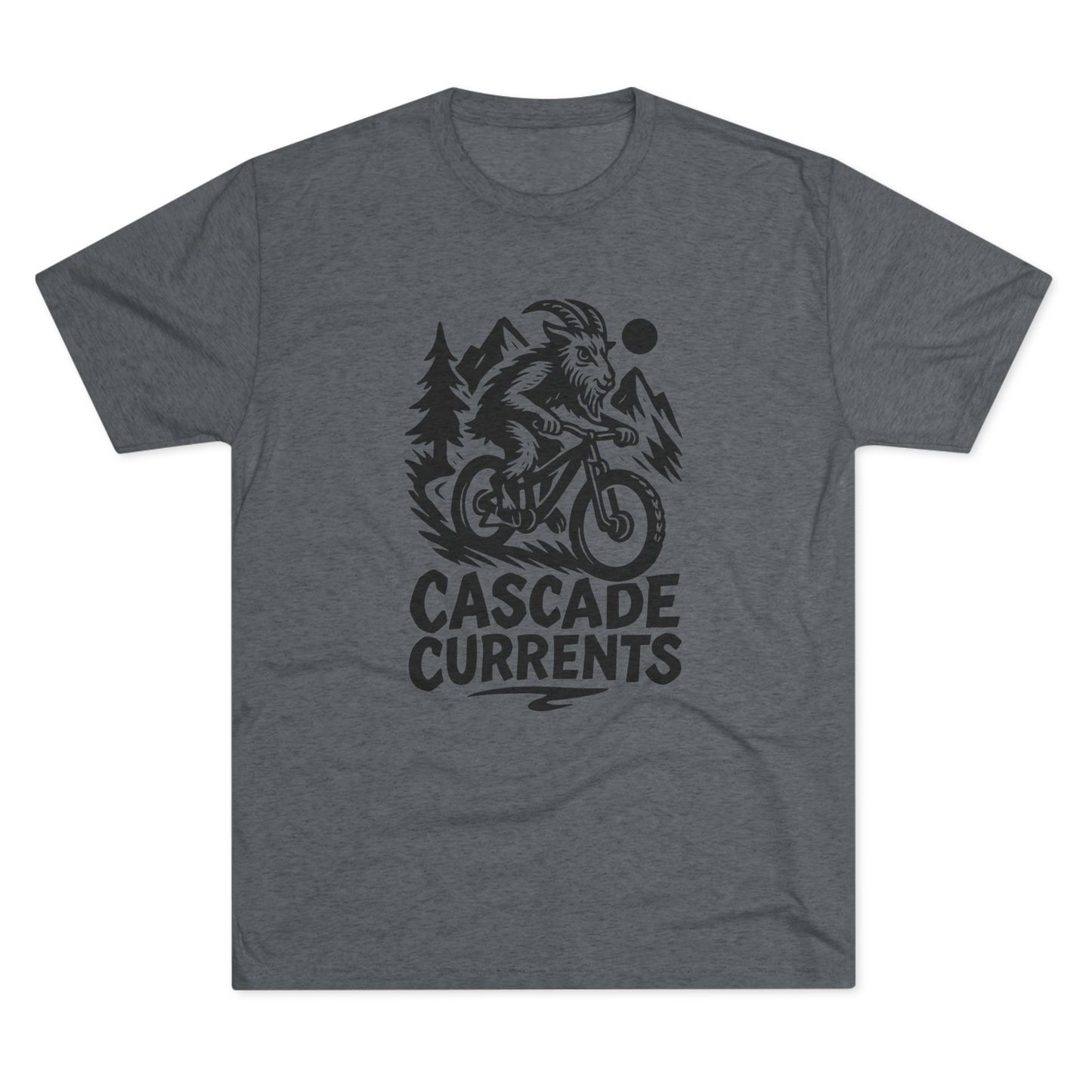 Adventure Goat Mountain Biking Tee - Unisex Tri-Blend Crew
