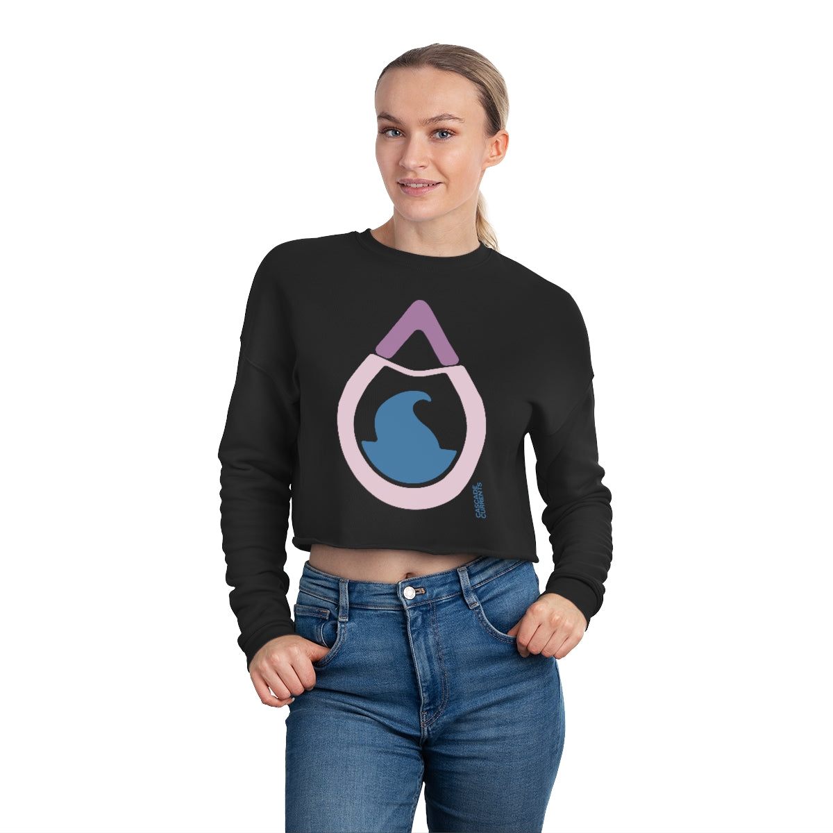 Mountain Water Drop | Women's Cropped Sweatshirt