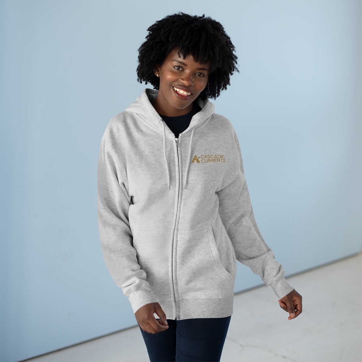 Cascade Currents Type Logo | Unisex Premium Full Zip Hoodie