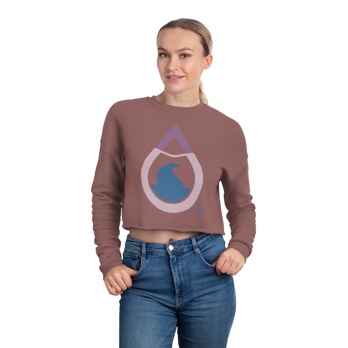 Mountain Water Drop | Women's Cropped Sweatshirt