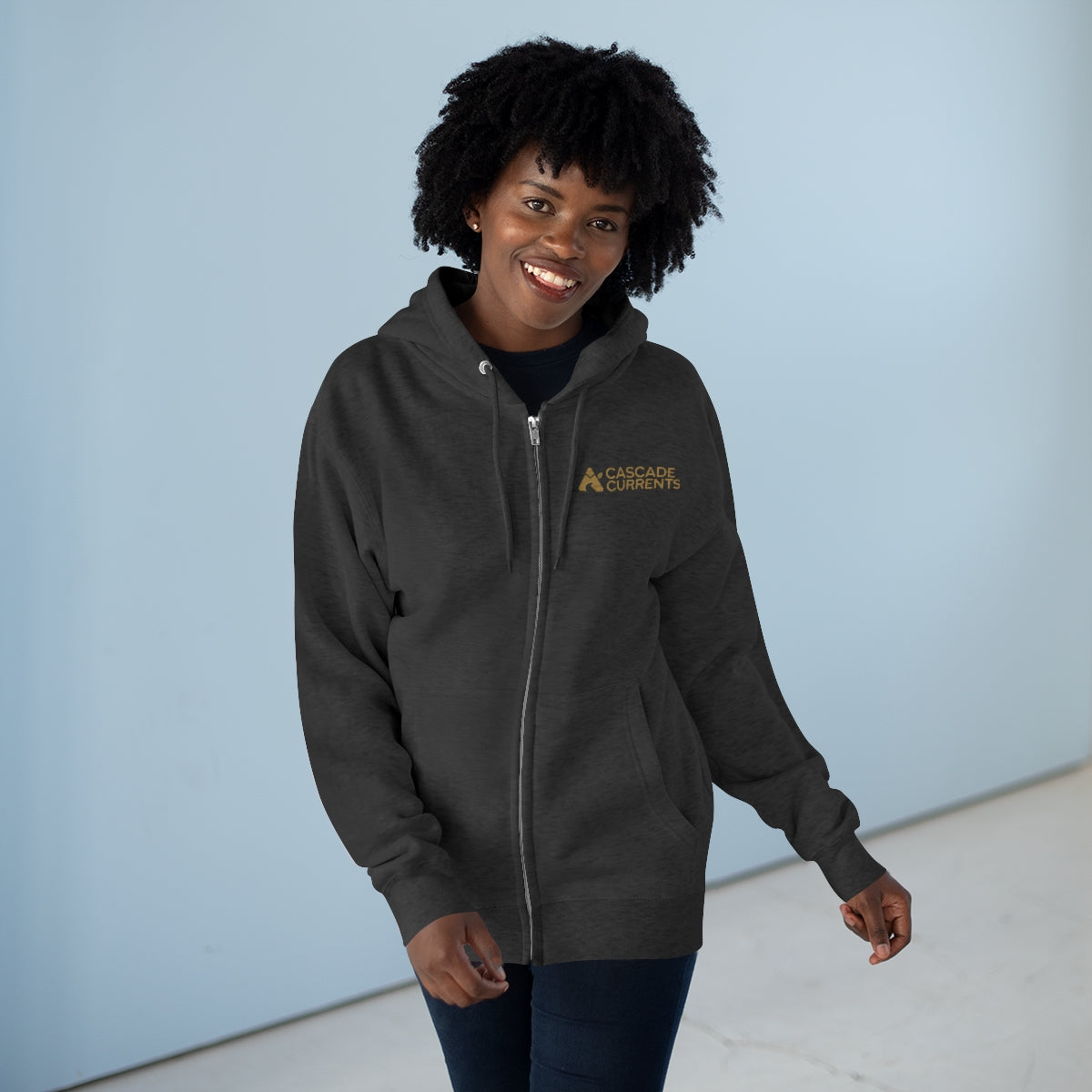 Cascade Currents Type Logo | Unisex Premium Full Zip Hoodie